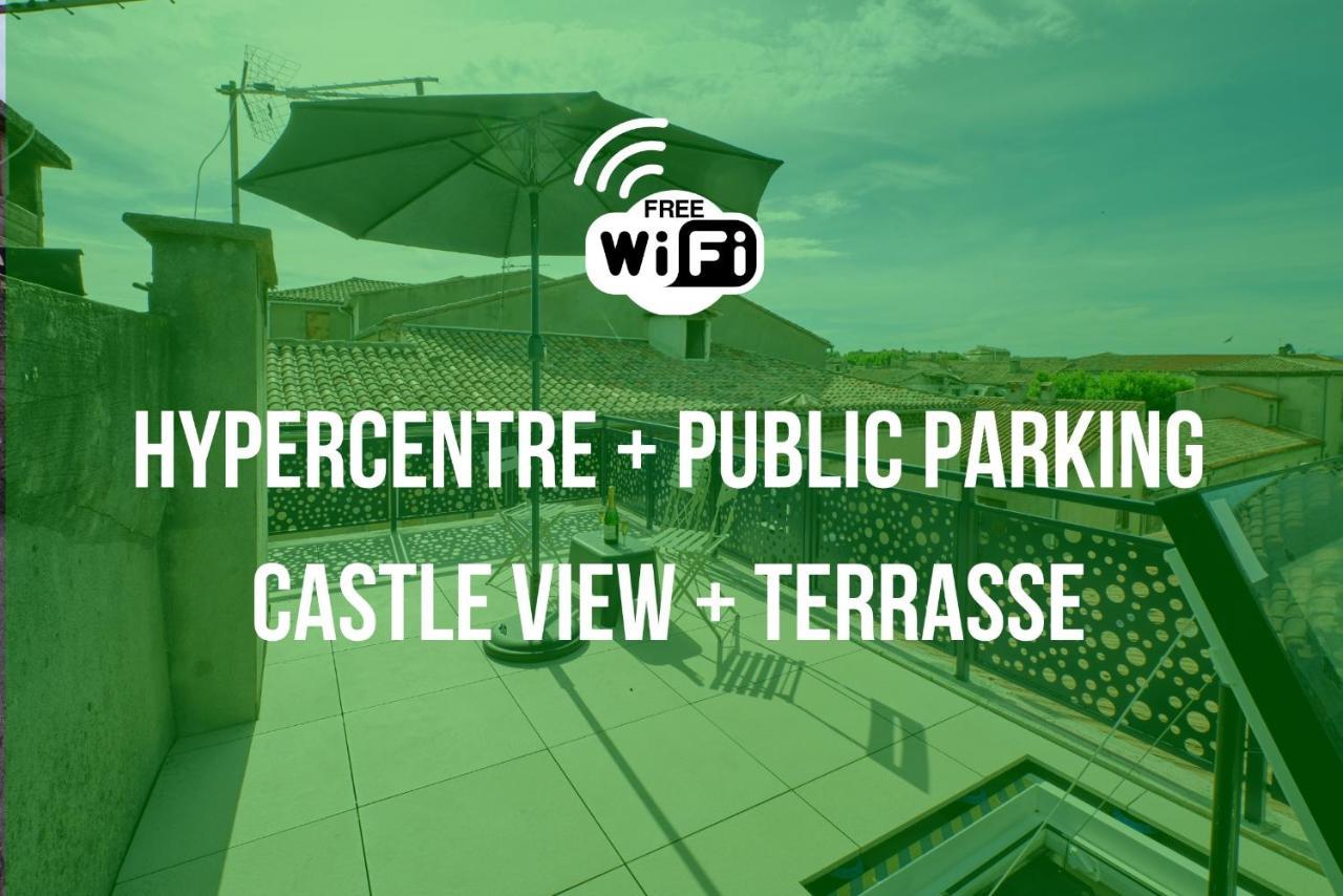Mon Toit Carcassonnais •Hypercentre •Terrasse •Vue Apartment Carcassonne Bagian luar foto